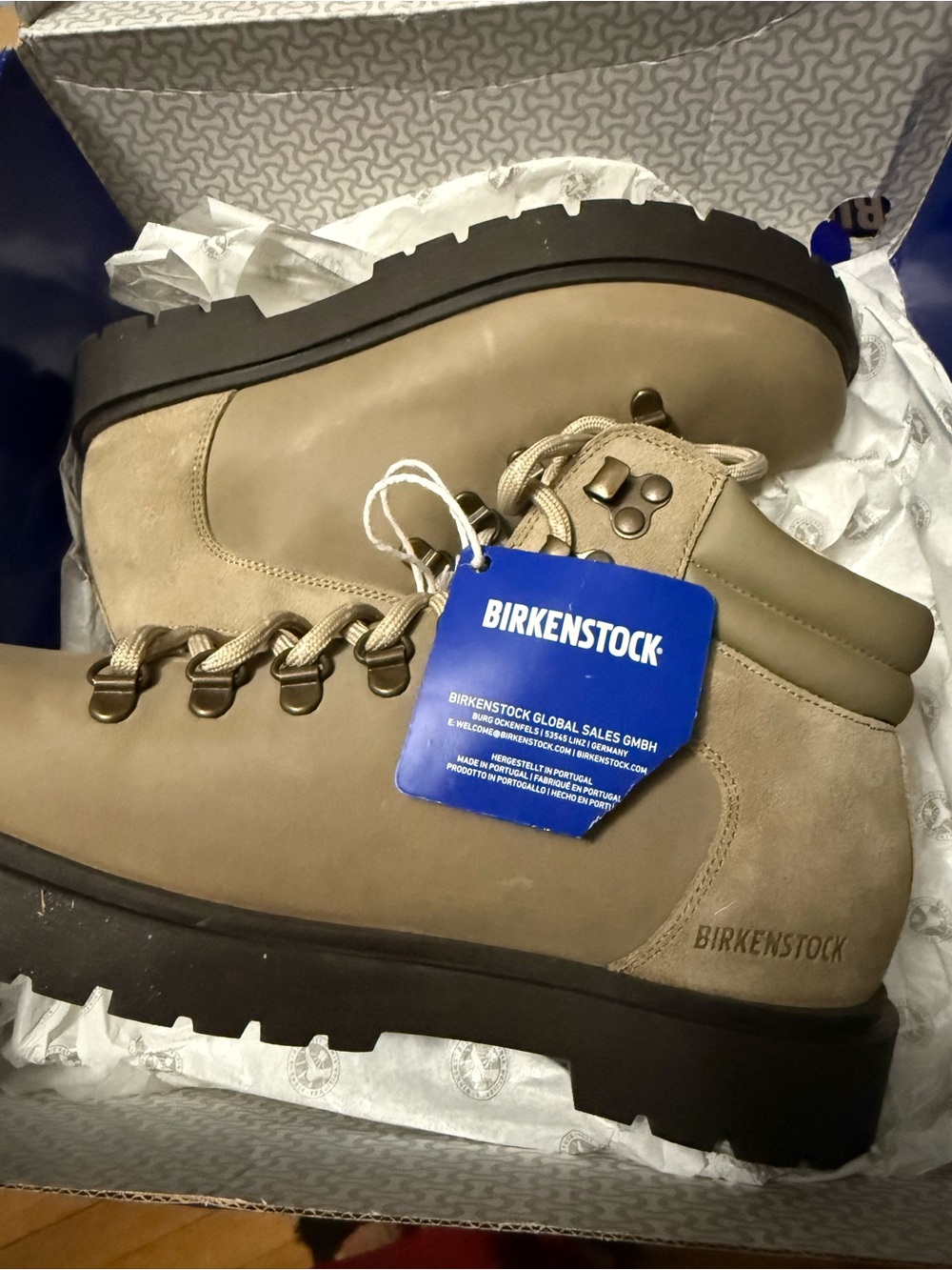 Birkenstock taupe Lace-Up Nubuck boots